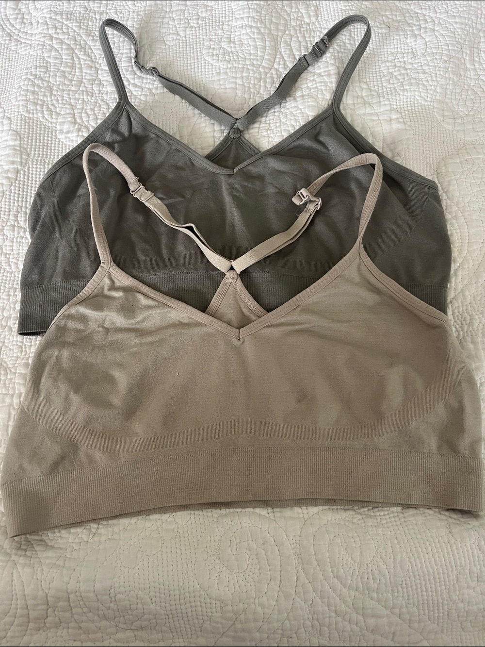 5/$25 Seamless Lightweight Bralette Duo - Taupe and Grey
